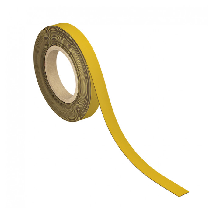 Magneetband MAUL beschrijf- wisbaar 10mx20mmx1mm geel