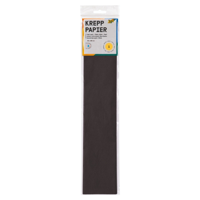Crêpepapier Folia 250x50cm nr199 zwart