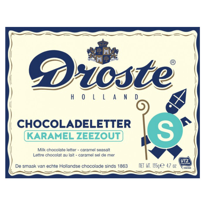 Chocoladeletter Droste melk karamel zeezout "S" 135gr