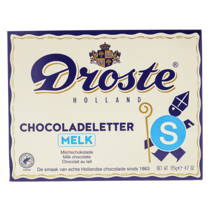 Chocoladeletter Droste melk "S" 135gr