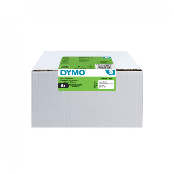 Etiket Dymo LabelWriter 5XL verzendlabel 102x210mm 6 rollen á 140 stuks wit