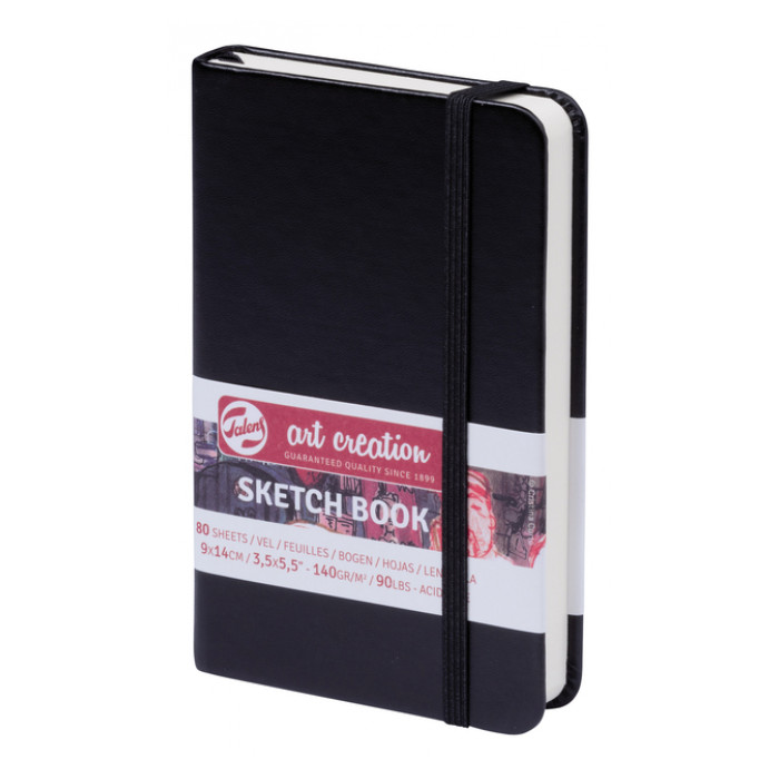 Schetsboek Talens Art Creation zwart 9x14cm 140gr 80vel