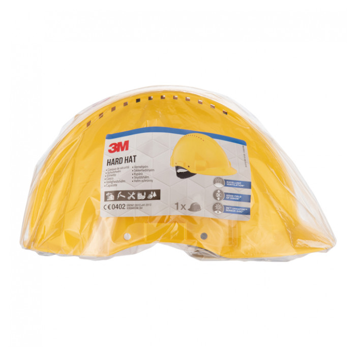 Veiligheidshelm 3M 53-62cm met pinverstelling geel