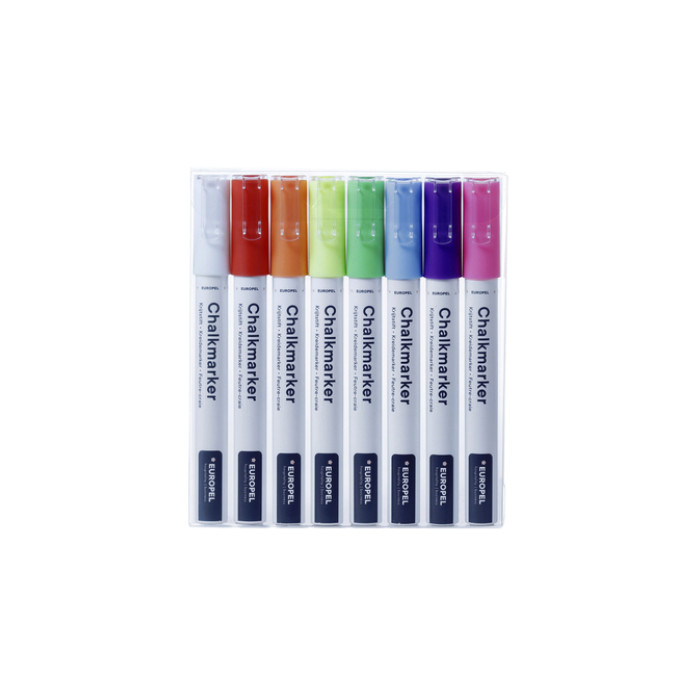 Krijtstift Europel 3mm assorti etui 8 stuks