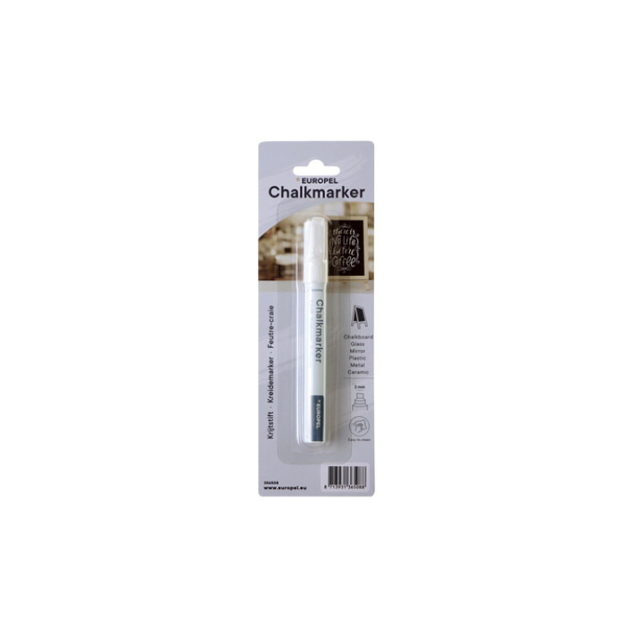 Krijtstift Europel 3mm wit blister 1 stuk