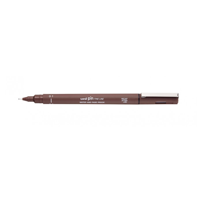 Fineliner Uni-ball Pin 0.1mm sepia 12 stuks