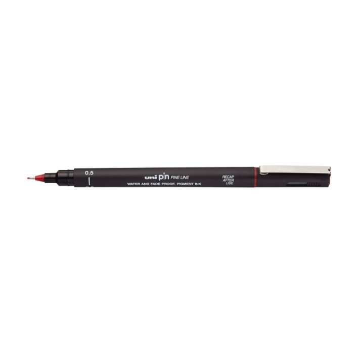 Fineliner Uni-ball Pin 0.5mm rood 12 stuks