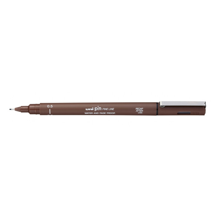 Fineliner Uni-ball Pin 0.5mm sepia 12 stuks