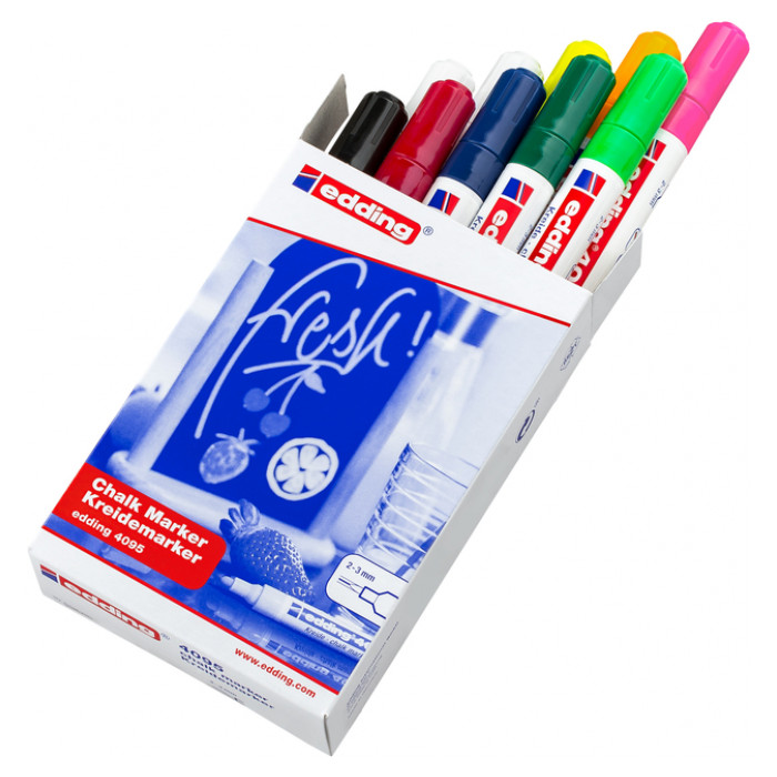 Krijtstift edding 4095 rond 2-3mm assorti doos à 10 stuks