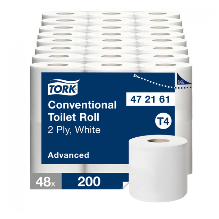 Toiletpapier Tork T4 advanced 2-laags 200vel wit 472161