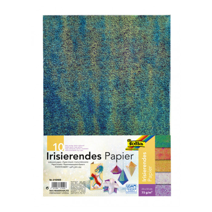 Regenboogpapier Folia 23x33cm iriserend 75gr 10 vel assorti