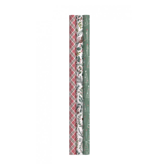 Inpakpapier IG Group Kerst kraft 200x70cm assorti