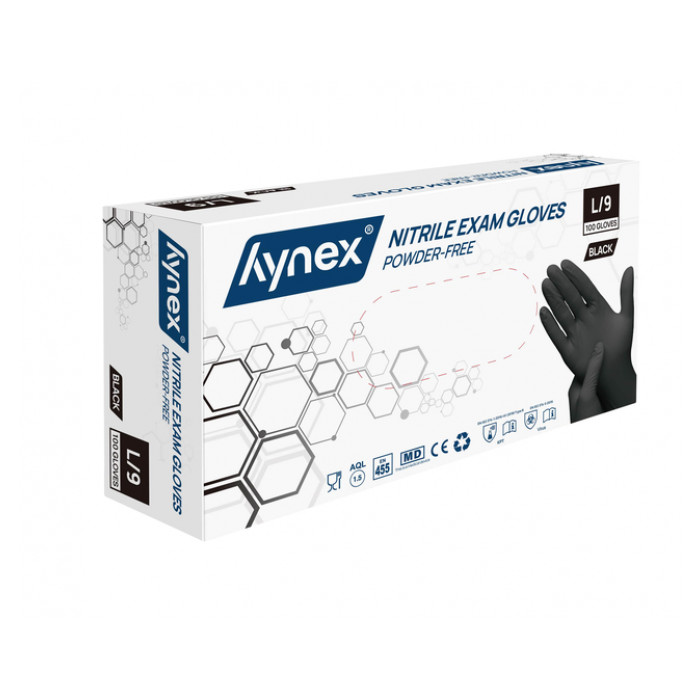Handschoen Hynex L nitril zwart pak à 100 stuks