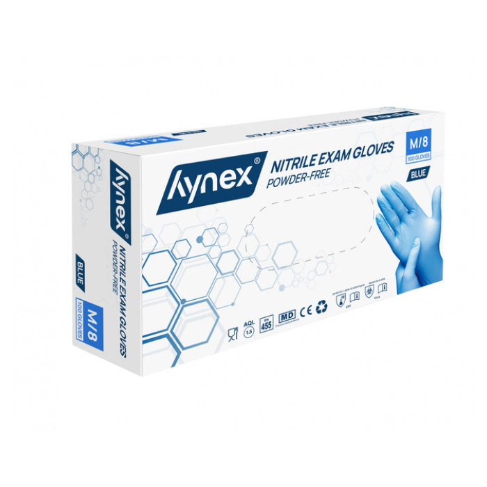 Handschoen Hynex M nitril blauw pak à 100 stuks