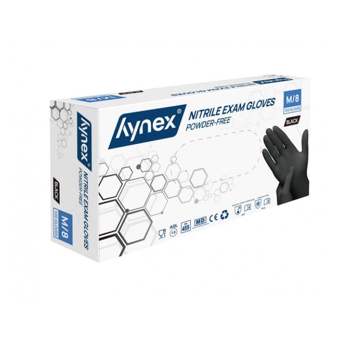 Handschoen Hynex M nitril zwart pak à 100 stuks
