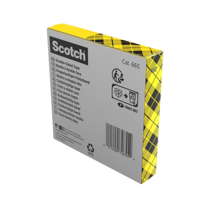 Plakband Scotch Magic 665 19mmx33m dubbelzijdig