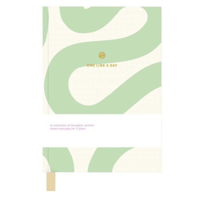 Notitieboek One Line A Day Flow groen/ wit