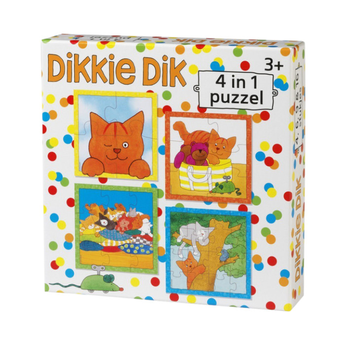 Puzzel Dikkie Dik 4 in 1 puzzel (4+6+9+16 stukjes)