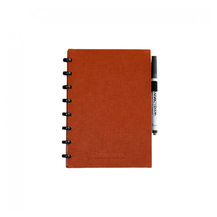 Notitieboek Correctbook A5 lijn 40blz linnen rusty red
