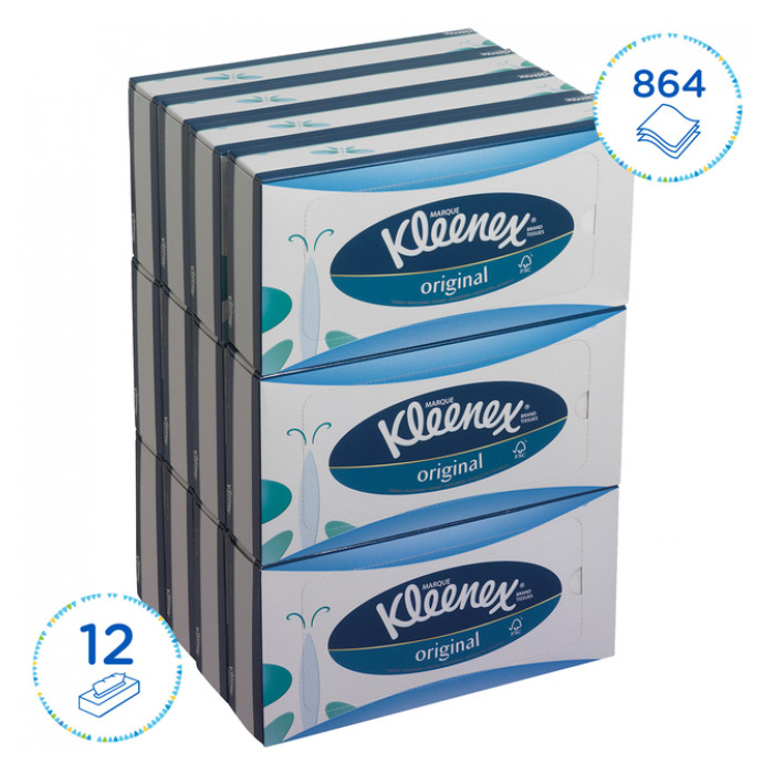 Facial tissues Kleenex 3-laags standaard 12x72st wit 8824
