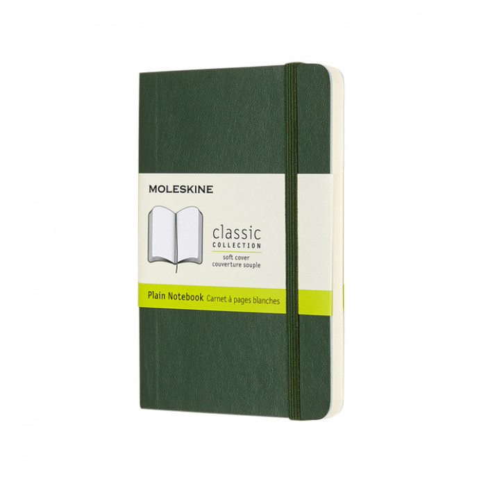 Notitieboek Moleskine pocket 90x140mm blanco soft cover myrtle green