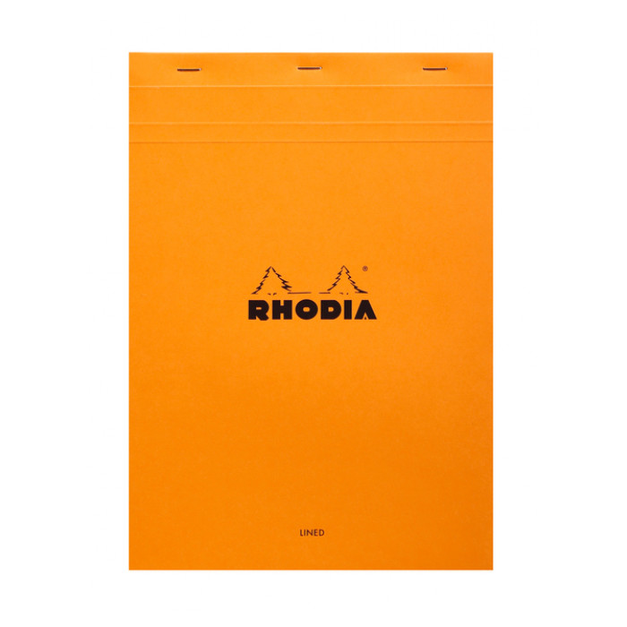 Schrijfblok Rhodia A4 lijn 80 vel 80gr oranje