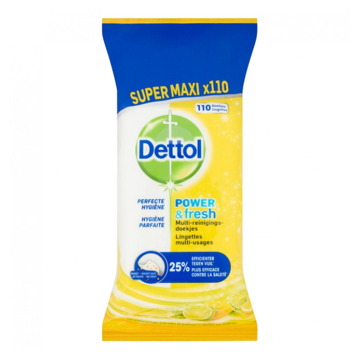 Reinigingsdoekjes Dettol antibacterieël Citrus 110st