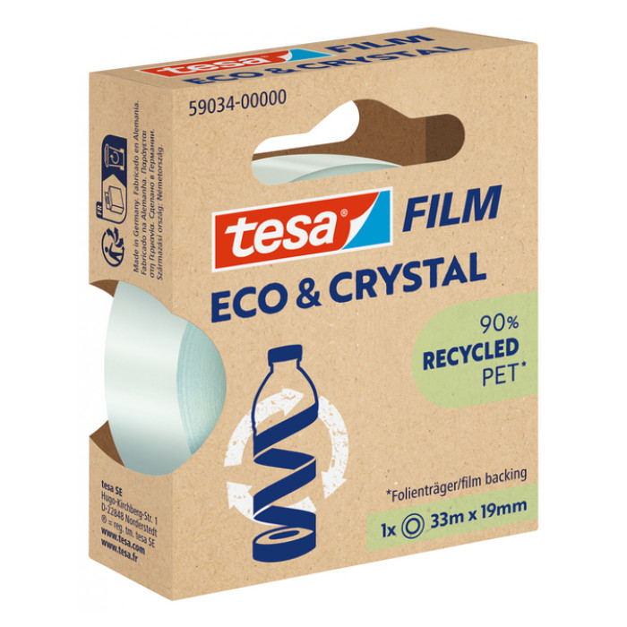 Plakband Tesa eco&crystal 59034 19mmx33m transparant blister