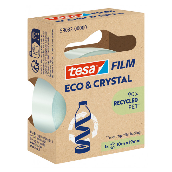 Plakband Tesa eco&crystal 59032 19mmx10m transparant blister