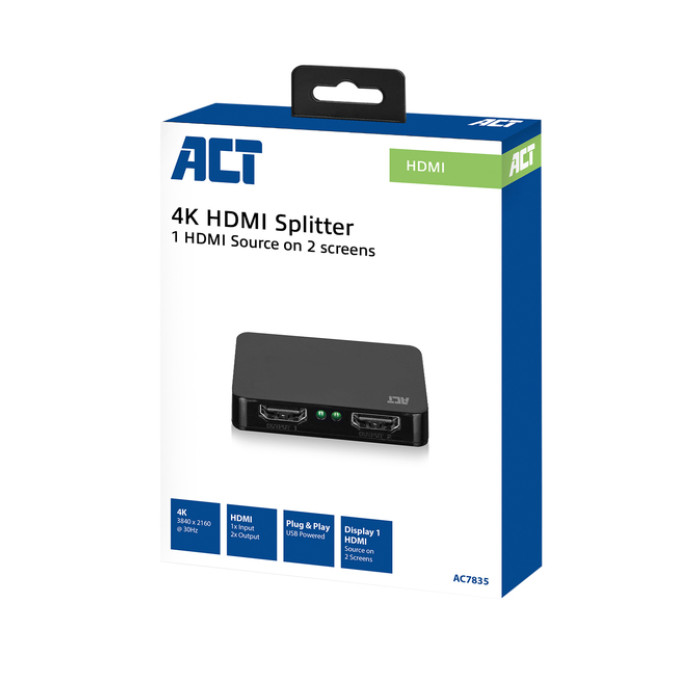 Splitter ACT 4K HDMI 1.4 2 poorts