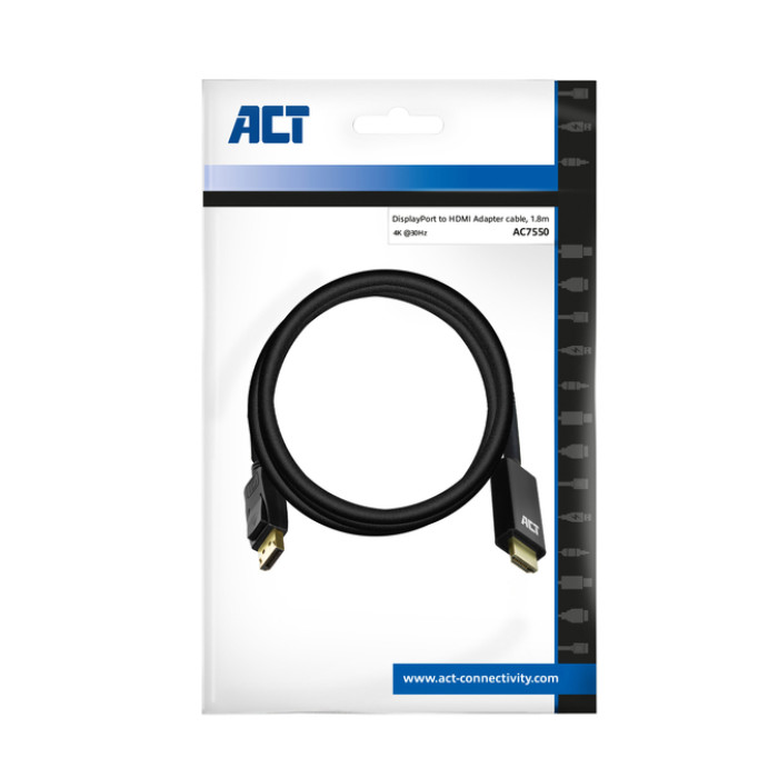 Kabel ACT DisplayPort naar HDMI 1,8 meter