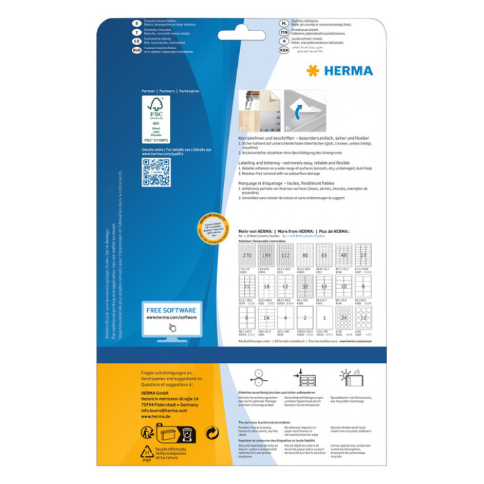 Etiket HERMA 10000 17.8x10mm verwijderbaar wit 6750 etiketten