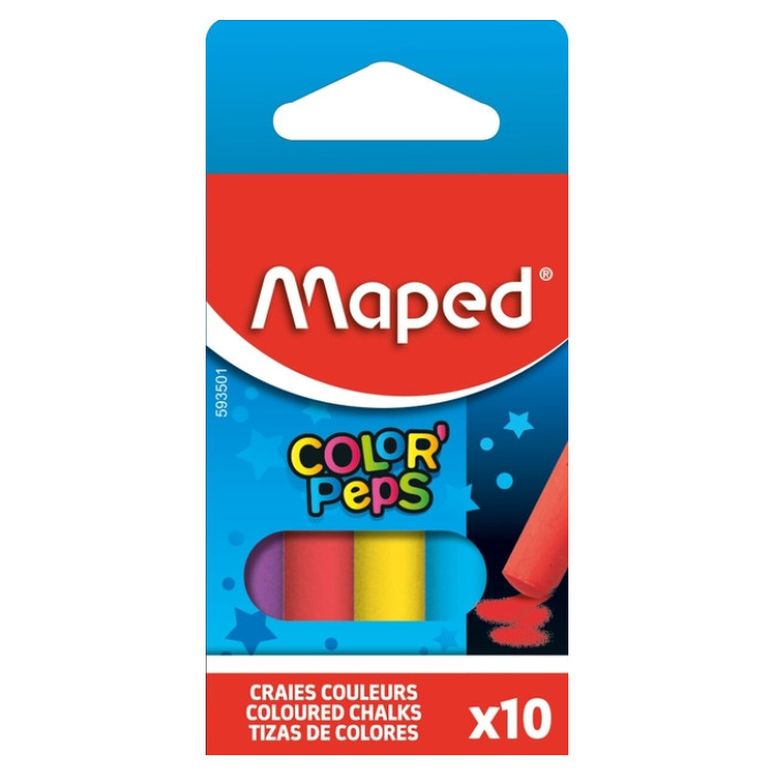 Schoolbordkrijt Maped Color'Peps set á 10 stuks assorti