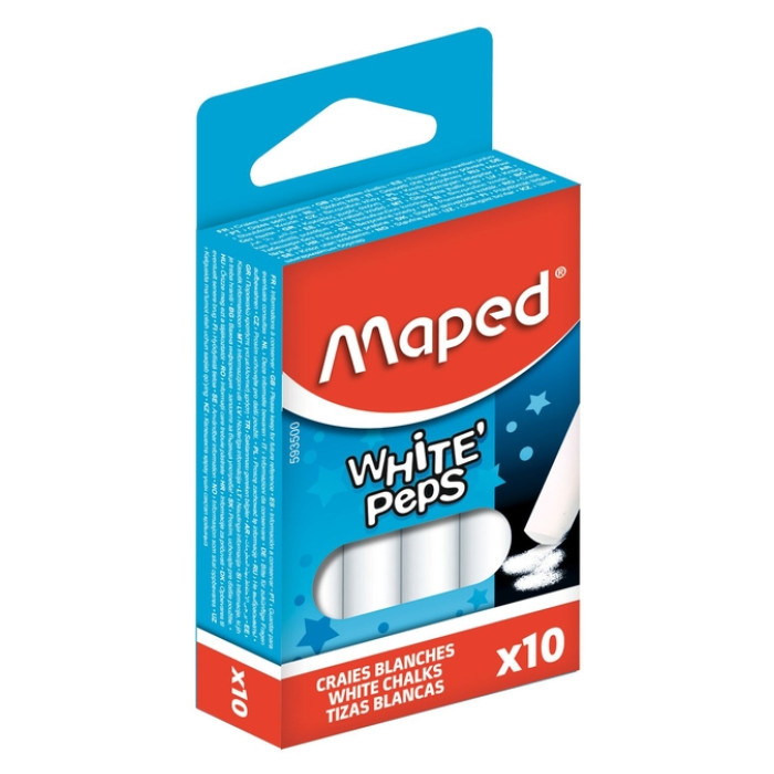 Schoolbordkrijt Maped White'Peps set á 10 stuks wit