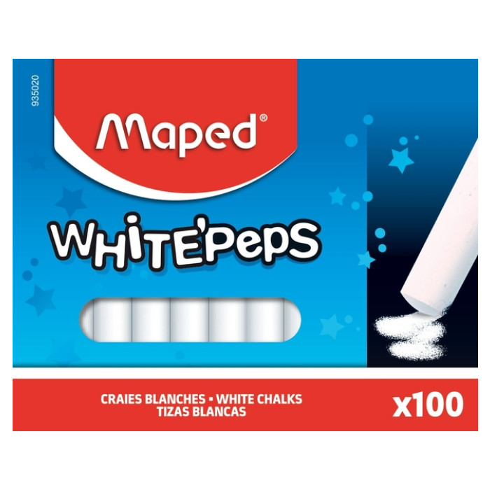 Schoolbordkrijt Maped White'Peps doos á 100 stuks wit