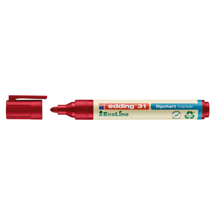 Viltstift edding 31 Ecoline voor flipover rond 1.5-3mm rood