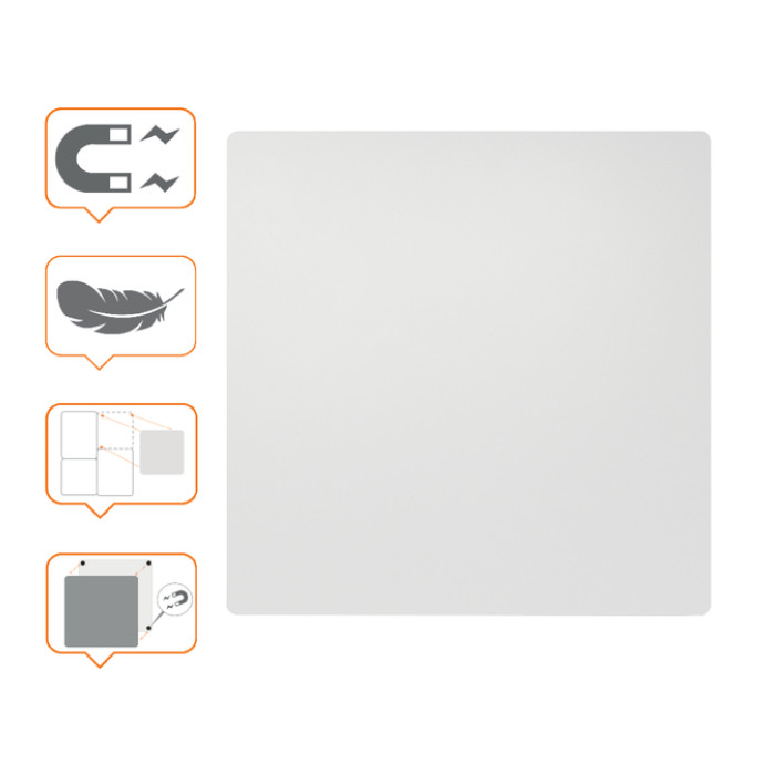 Whiteboard Nobo frameloos modulair 45x45cm