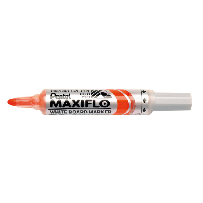 Viltstift Pentel MWL5M Maxiflo whiteboard rond 3mm oranje