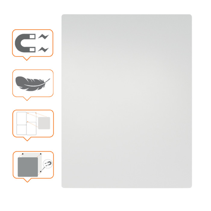 Whiteboard Nobo frameloos modulair 60x45cm