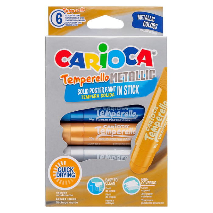 Verfstift Carioca Temperello set à 6 metallickleuren