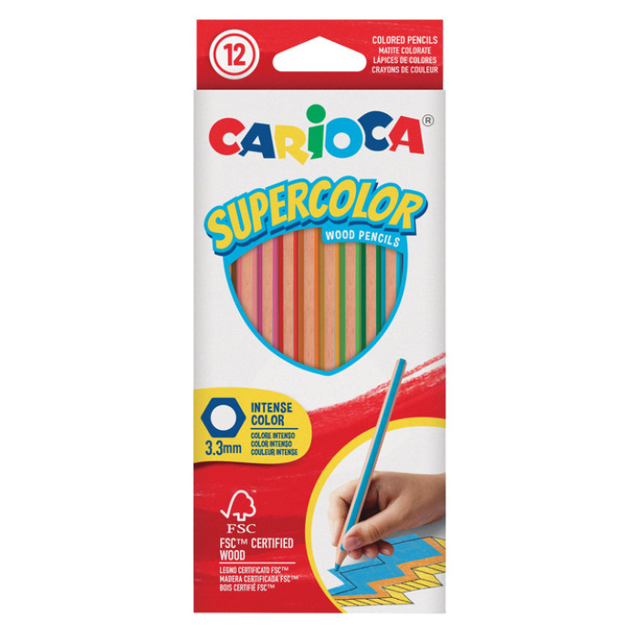 Kleurpotlood Carioca Supercolor set à 12 kleuren