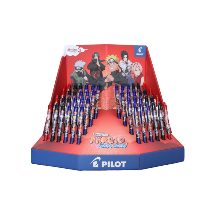 Rollerpen PILOT friXion clicker Naruto medium 3 kleuren assorti