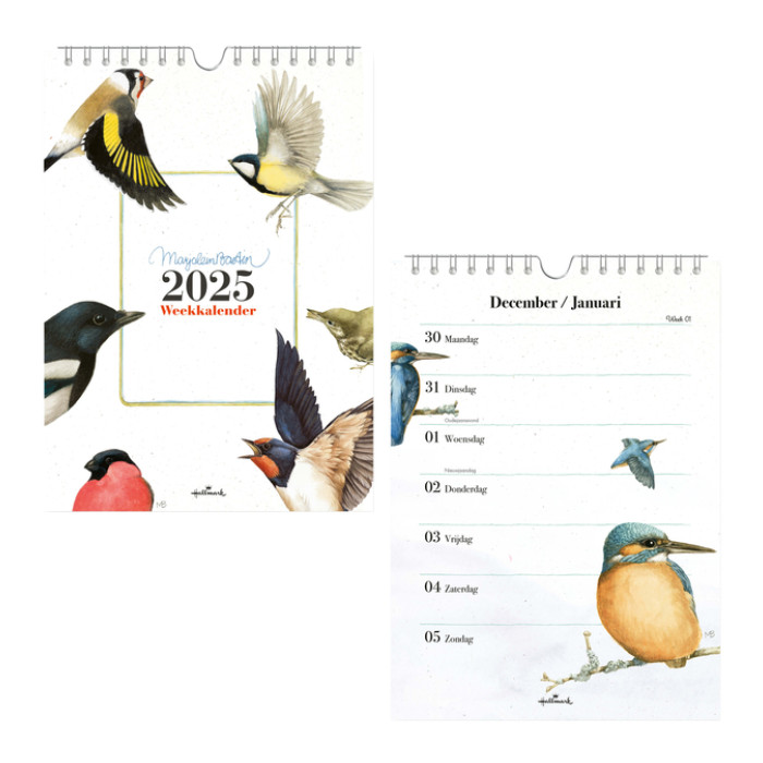 Weekkalender 2025 Hallmark Marjolein Bastin 165x230mm vogels