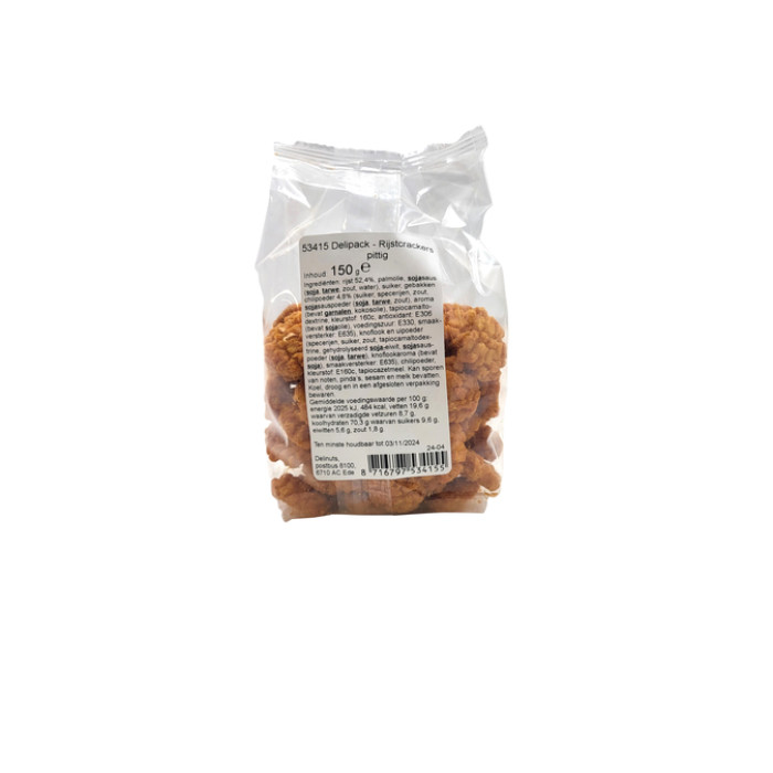 Rijstcrackers Delinuts chili zak 150 gram