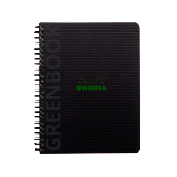 Notitieboek Rhodia Greenbook A5 lijn 6-gaats 180 pagina's 90gr zwart