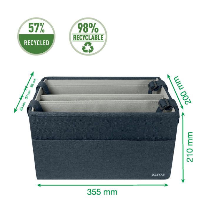 Opbergtas Leitz gestoffeerd 200x210x355mm gr