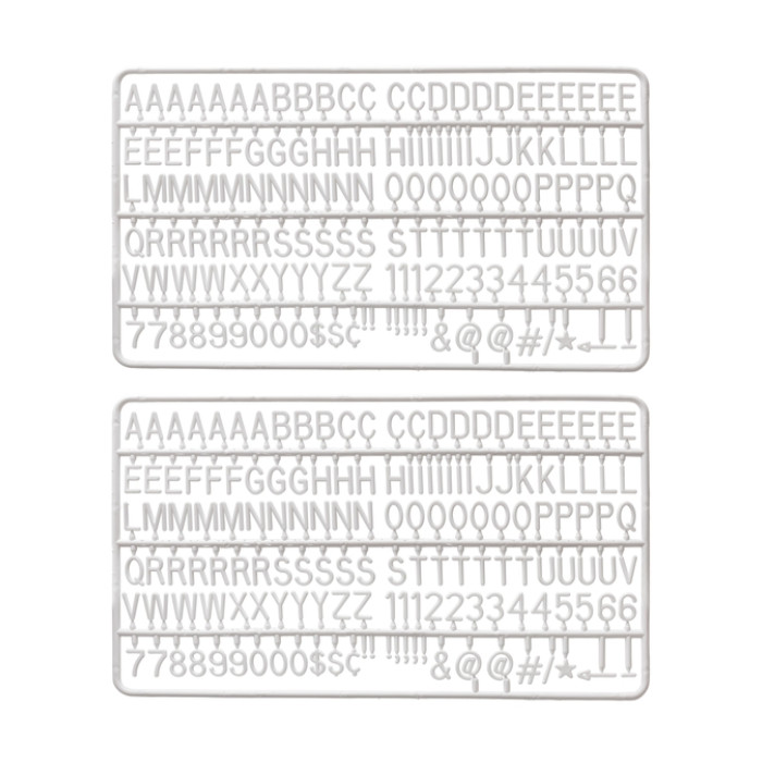 Letter set IEZZY voor letterbord 2x150 wit