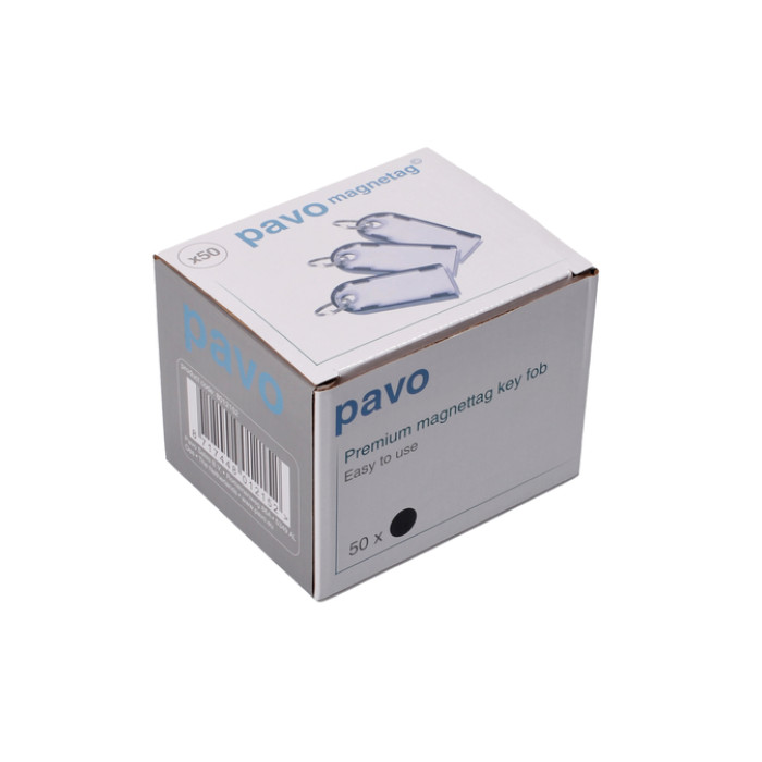 Sleutellabel Pavo magnetisch 50 stuks zwart