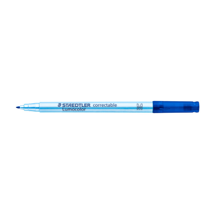 Viltstift Staedtler Lumocolor 305 non permanent correctable M blauw