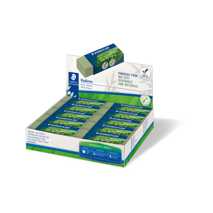 Gum Staedtler Eco 52680 65x23x10mm olijfgroen 20 stuks